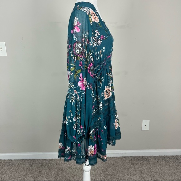 FREE PEOPLE CHERRY BLOSSOM MINI DRESS WITH SLEEVES SIZE XS - Picture 10 of 16